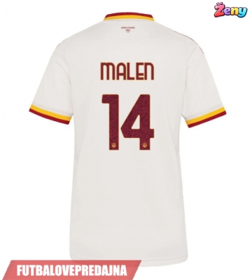 Lacne Ženy Futbalové dres AS Roma Donyell Malen #14 2026-27 Krátky Rukáv - Preč